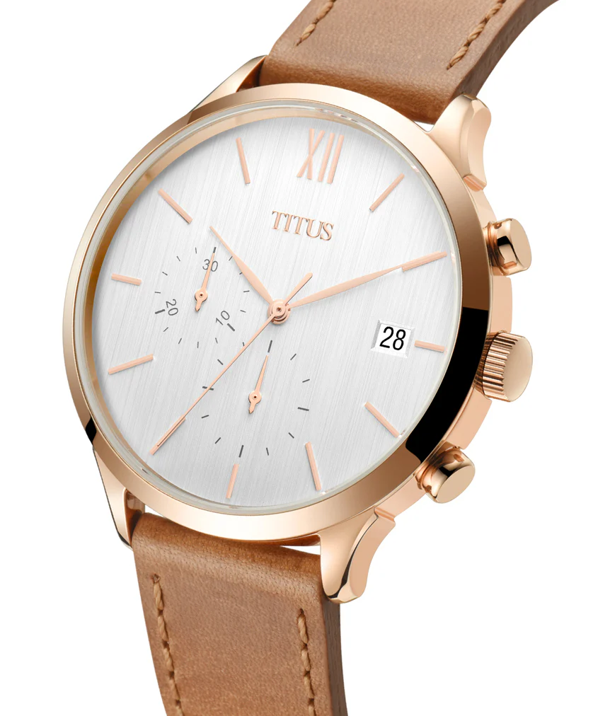 Interlude Chronograph Quartz Leather Watch (W06-03101-004) - Image 2