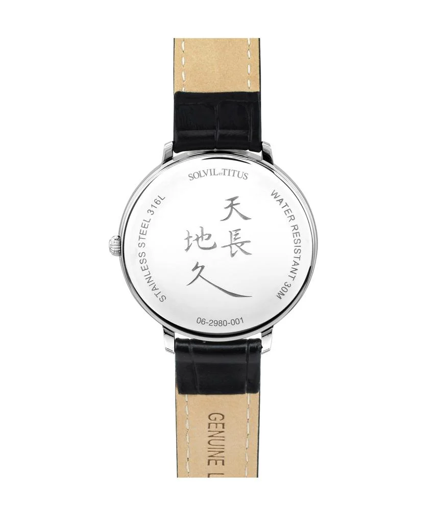 Sonvilier Swiss Made 3 Hands Date Mechanical Leather Watch (W06-02918-001) - Image 3