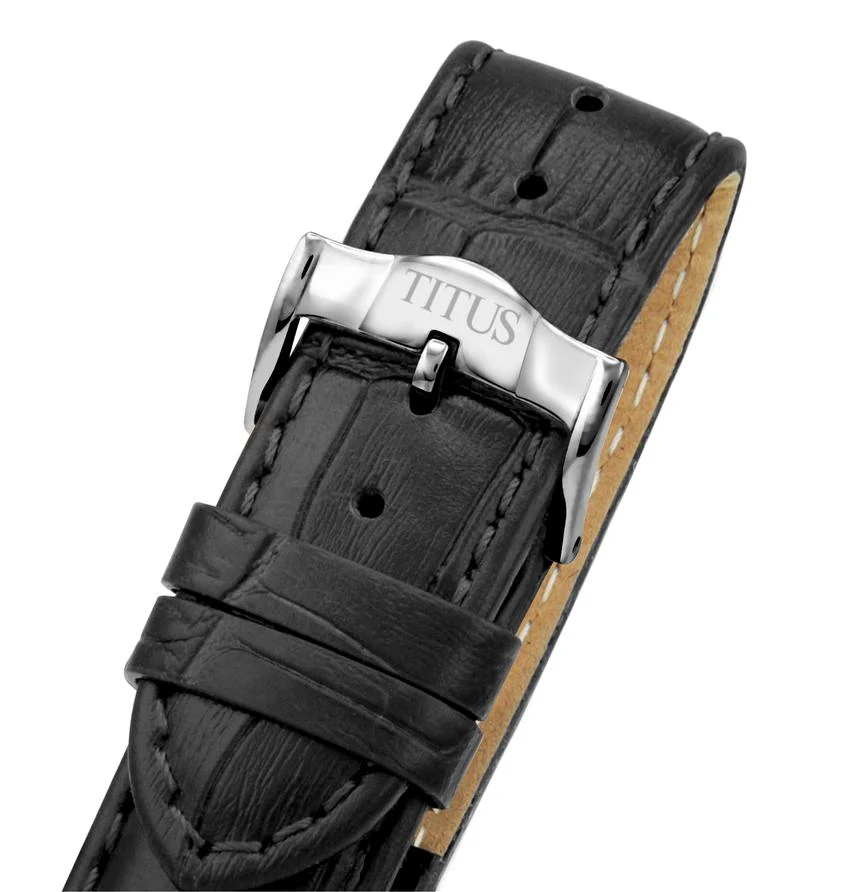 Sonvilier Swiss Made 3 Hands Date Mechanical Leather Watch (W06-02918-001) - Image 4