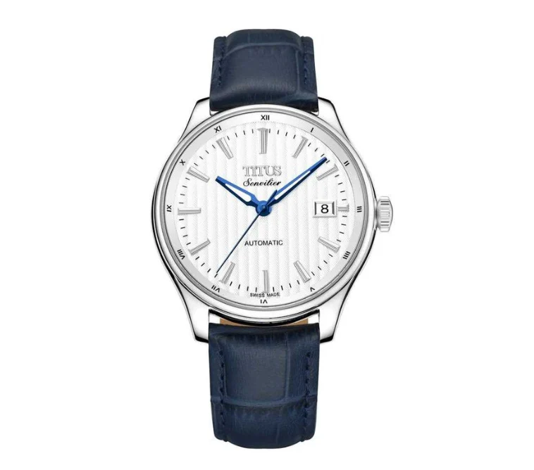 Sonvilier Swiss Made 3 Hands Date Mechanical Leather Watch (W06-02919-001)