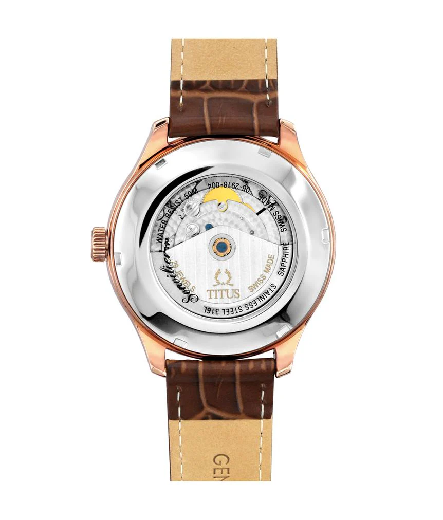 Sonvilier Swiss Made 3 Hands Date Mechanical Leather Watch (W06-02918-004) - Image 3