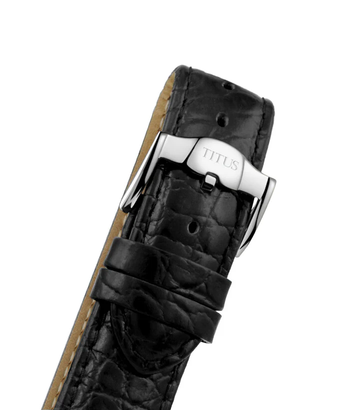 Sonvilier Swiss Made 3 Hands Date Mechanical Leather Watch (W06-02939-002) - Image 4
