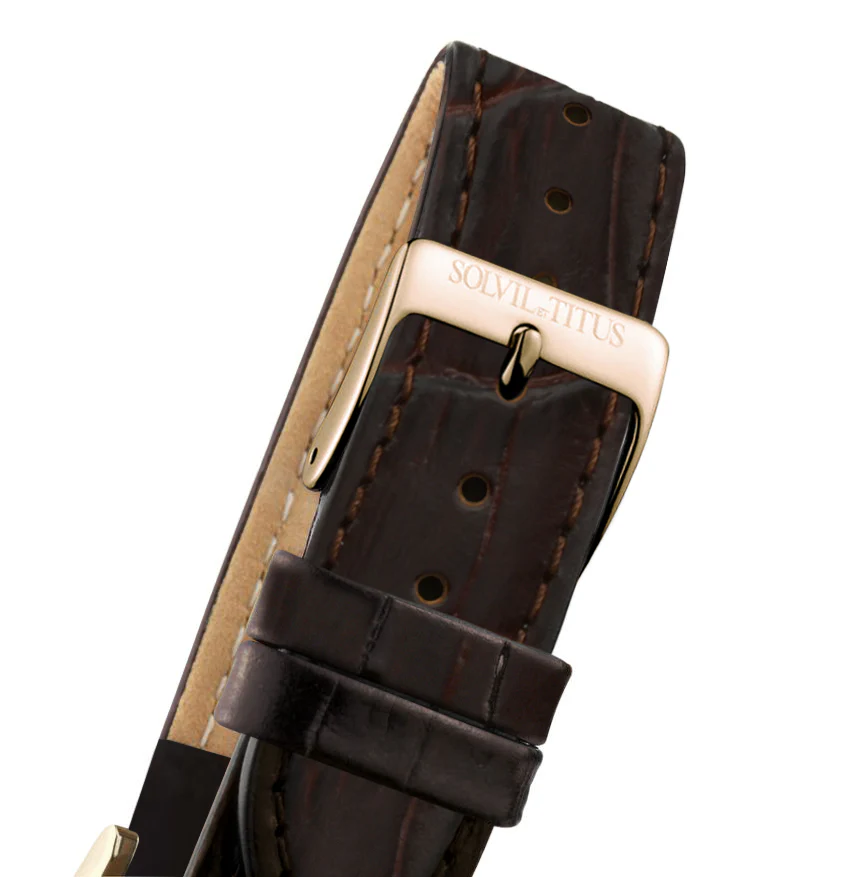 Classicist 3 Hands Quartz Leather Watch (W06-03045-006) - Image 4