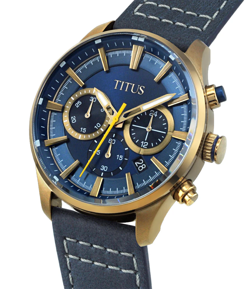 Saber Chronograph Quartz Leather Watch (W06-03082-024) - Image 2