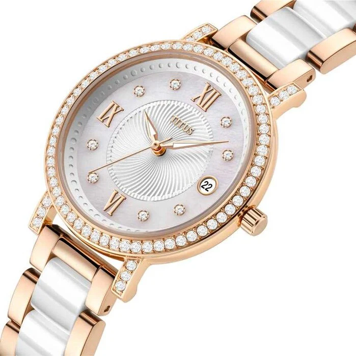 Chandelier 3 Hands Date Quartz Stainless Steel with Ceramic Watch (W06-03191-002) - Image 2