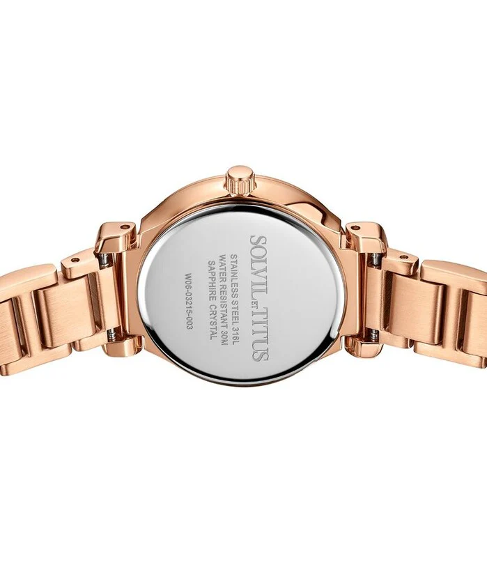 Fair Lady 3 Hands Quartz Stainless Steel Rose Quartz Watch (W06-03215-003) - Image 3