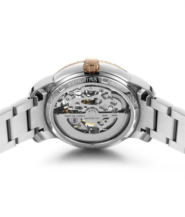 Classic 3 Hands Mechanical Skeleton Leather Watch (W06-03233-001) - Image 3