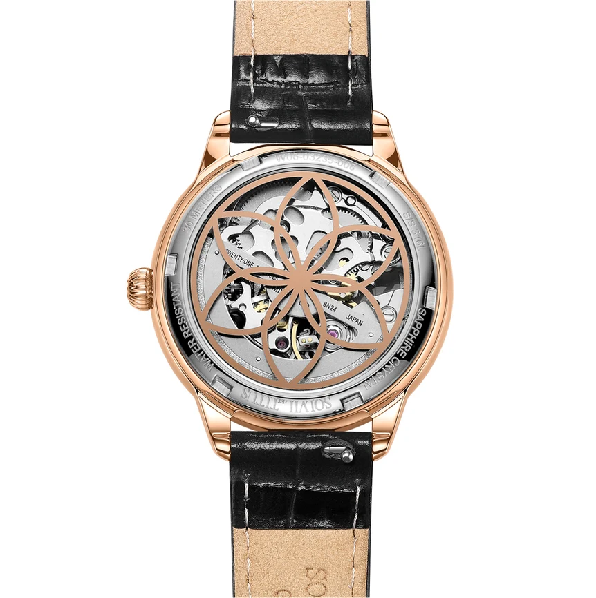 Classic 3 Hands Mechanical Skeleton Stainless Steel Watch (W06-03235-006) - Image 3