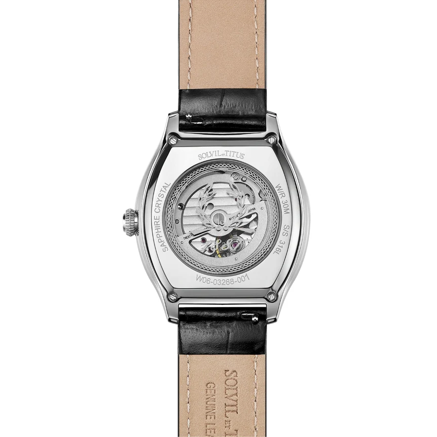 Barrique 3 Hands Mechanical Leather Watch W06-03268-001 - Image 3