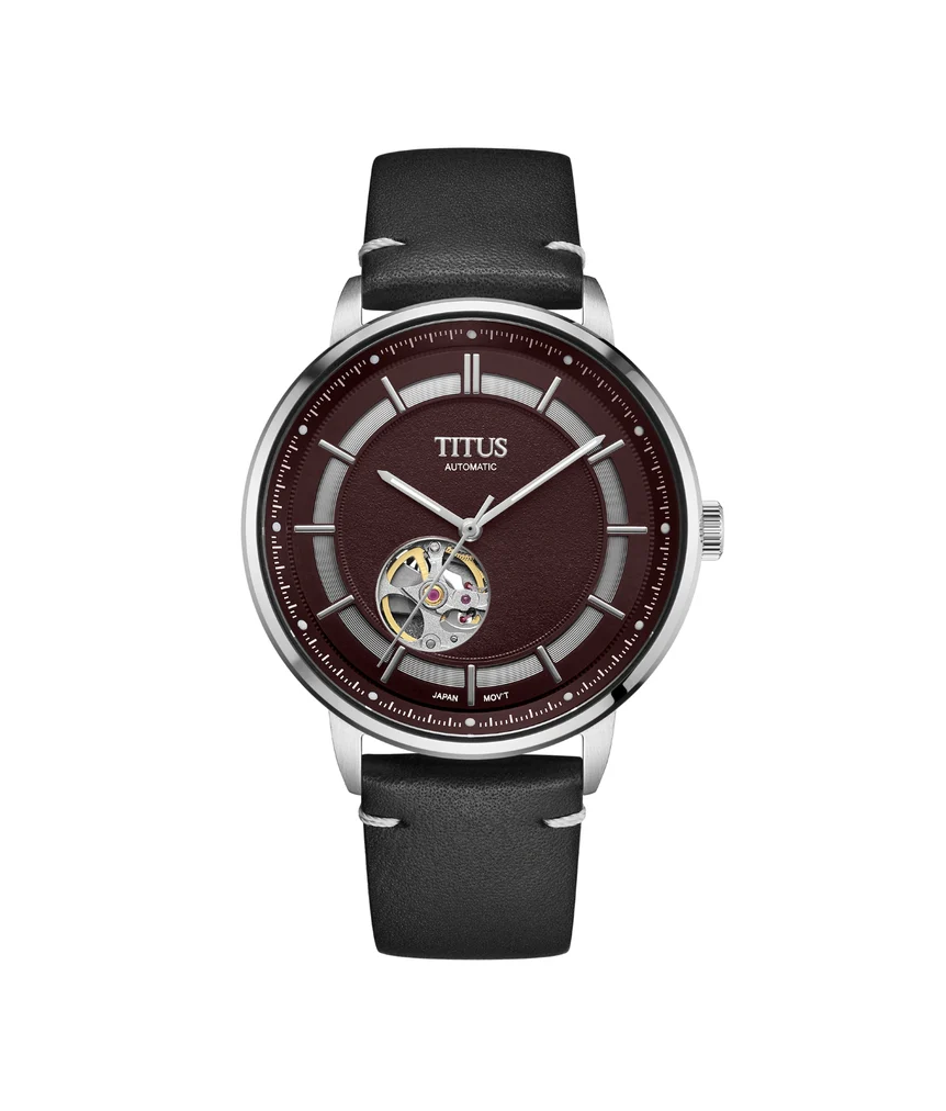 Enlight 3 Hands Mechanical Skeleton Leather Watch (W06-03277-005)