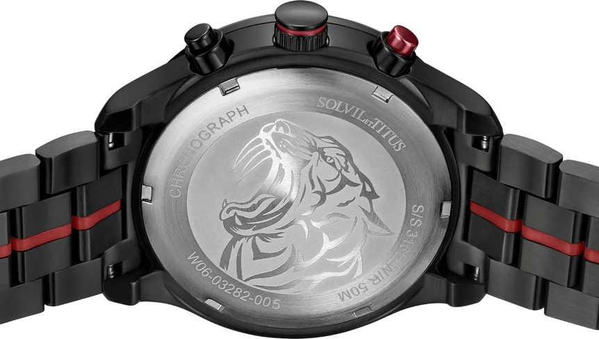 Saber Chronograph Quartz Stainless Steel Watch (W06-03282-005) - Image 3