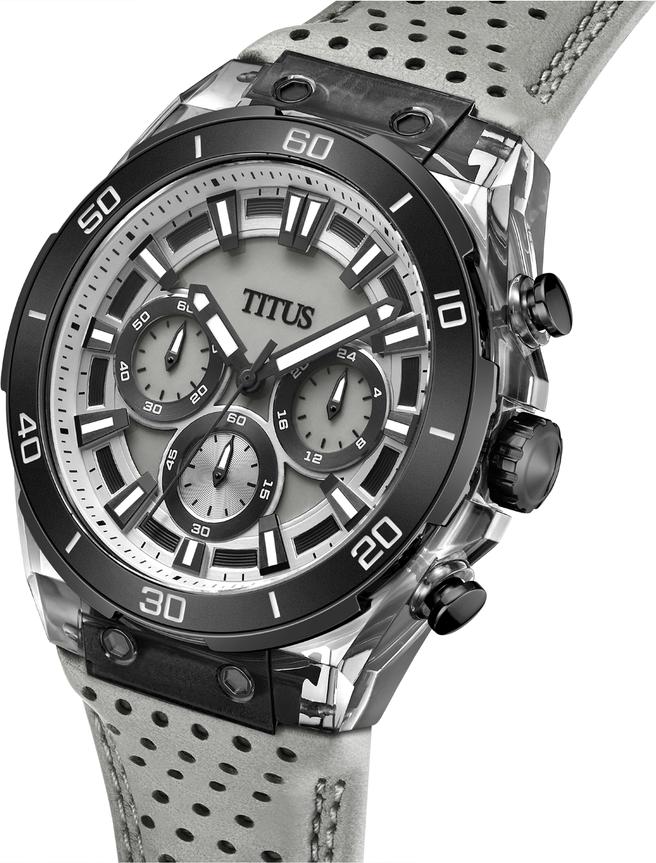Modernist Chronograph Quartz Leather Watch (W06-03285-007) - Image 2
