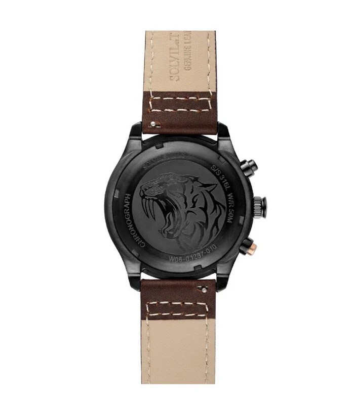 Saber Chronograph Quartz Leather Watch (W06-03287-010) - Image 3