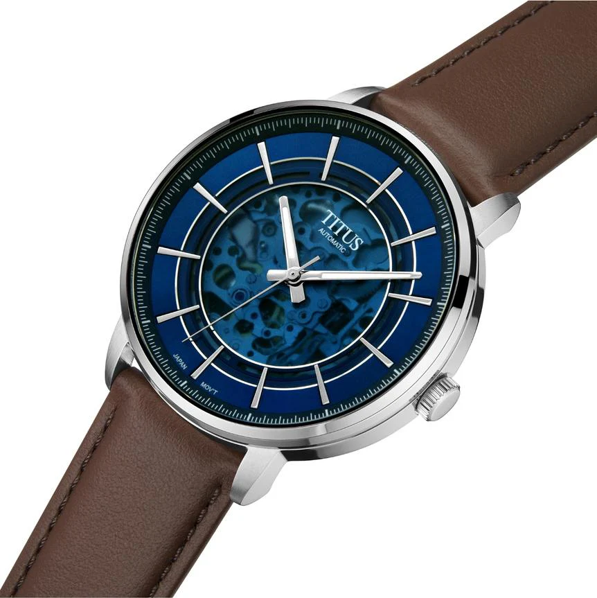 Enlight 3 Hands Mechanical Skeleton Leather Watch (W06-03305-004) - Image 2