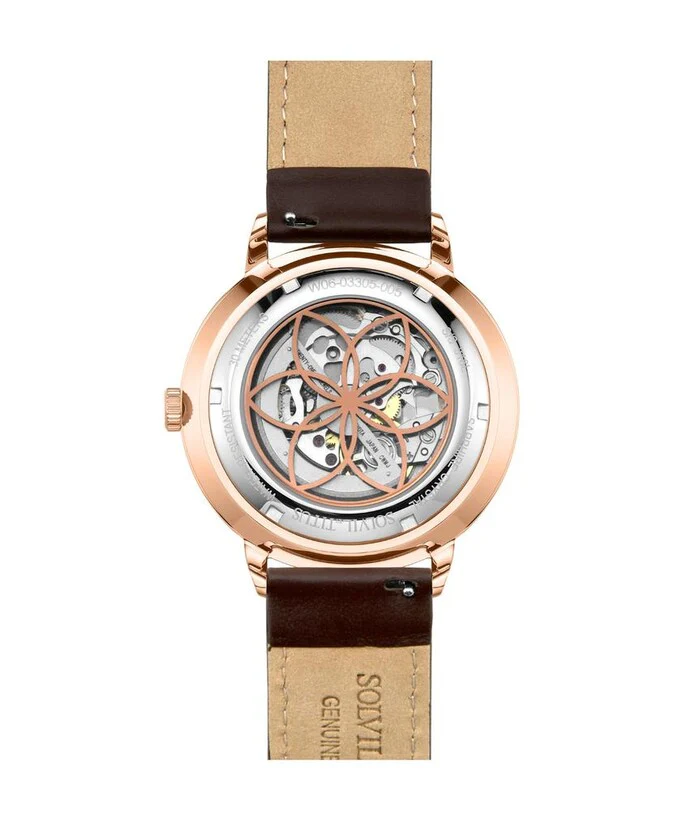 Enlight 3 Hands Mechanical Skeleton Leather Watch (W06-03305-005) - Image 3