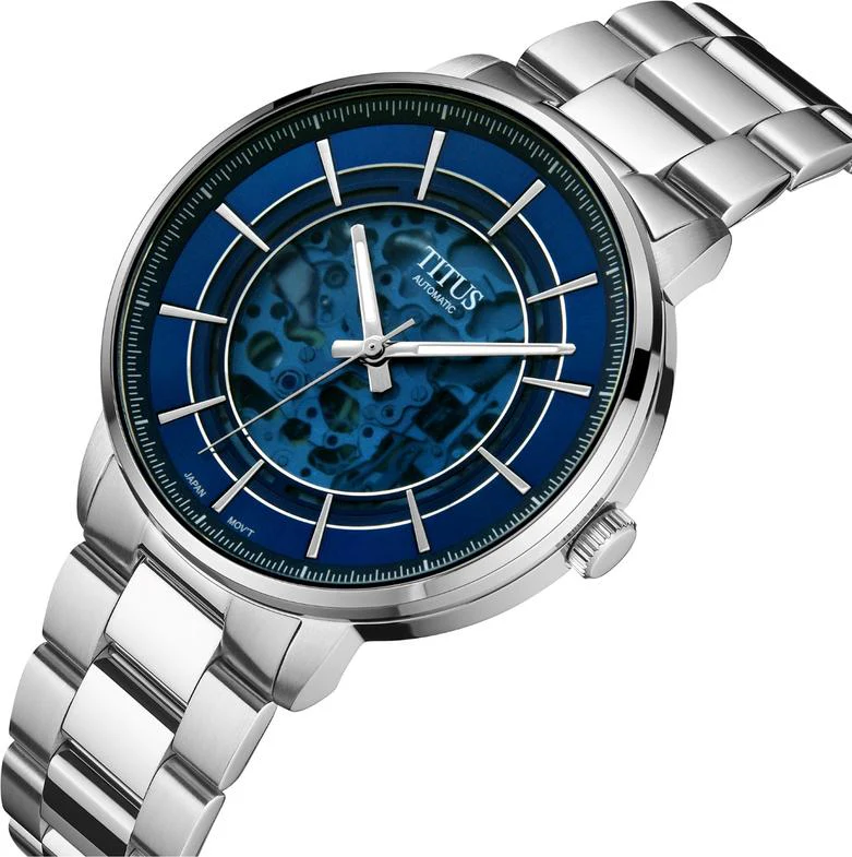 Enlight 3 Hands Skeleton Mechanical Stainless Steel Watch W06-03305-006 - Image 2