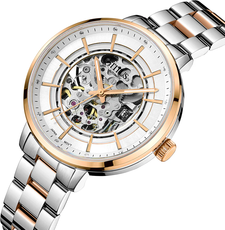 Enlight 3 Hands Mechanical Skeleton Stainless Steel Watch (W06-03306-002) - Image 2