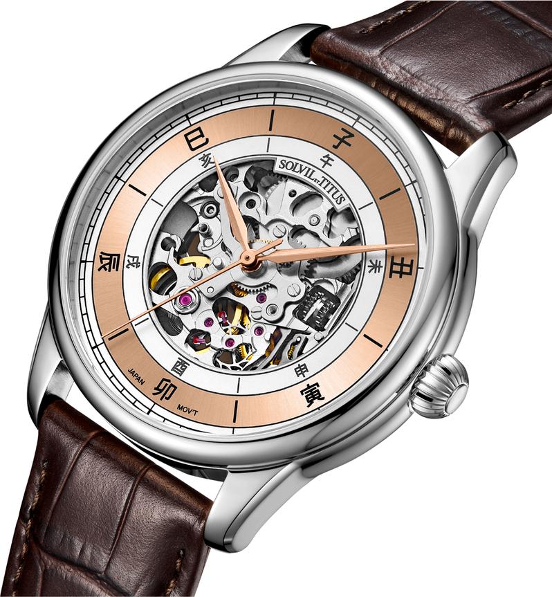 Classic 3 Hands Mechanical Skeleton Leather Watch (W06-03309-005) - Image 3