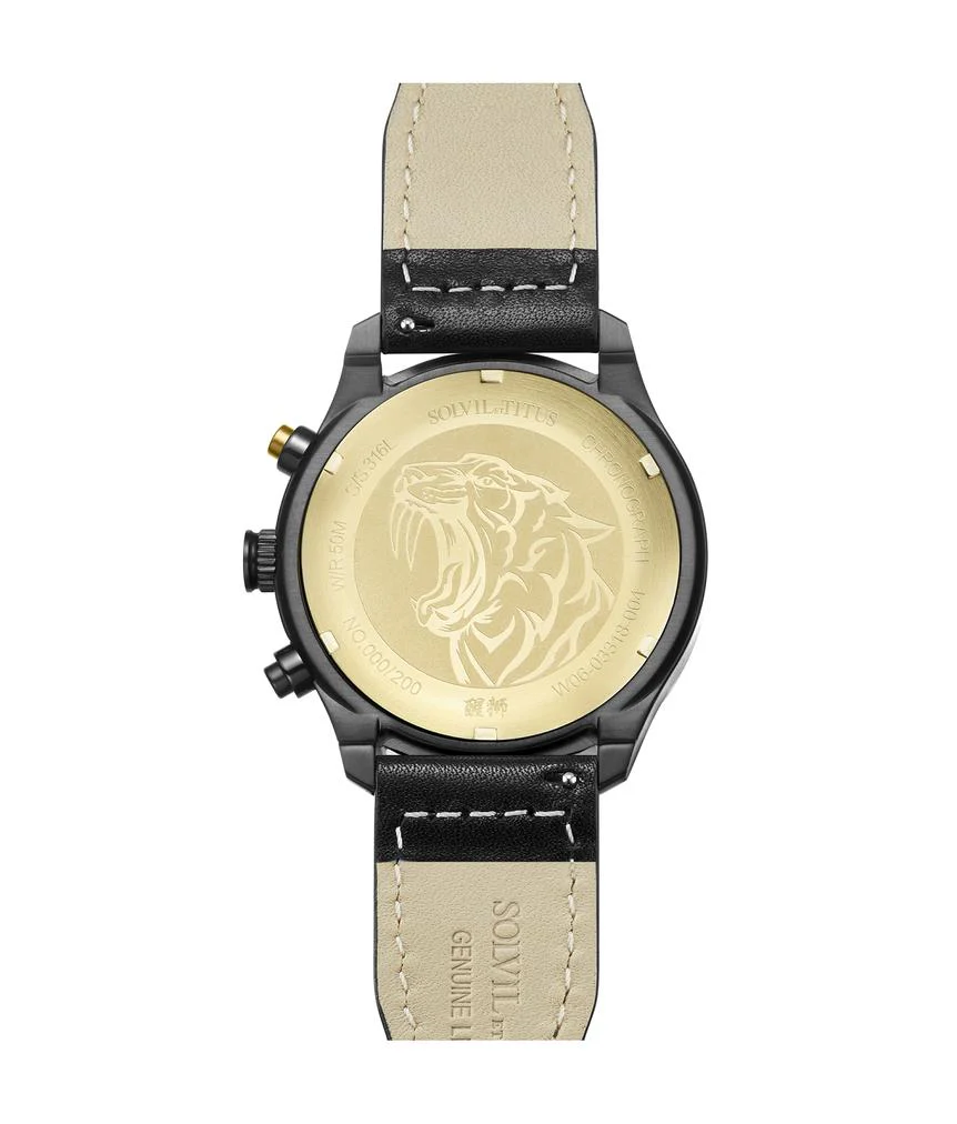 Saber "Lion Dance" Chronograph Quartz Leather Watch W06-03318-004 - Image 3