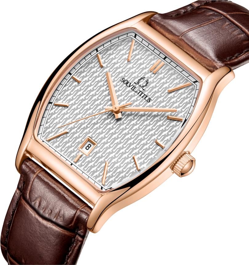 Barista 3 Hands Date Quartz Leather Watch (W06-03325-003) - Image 2
