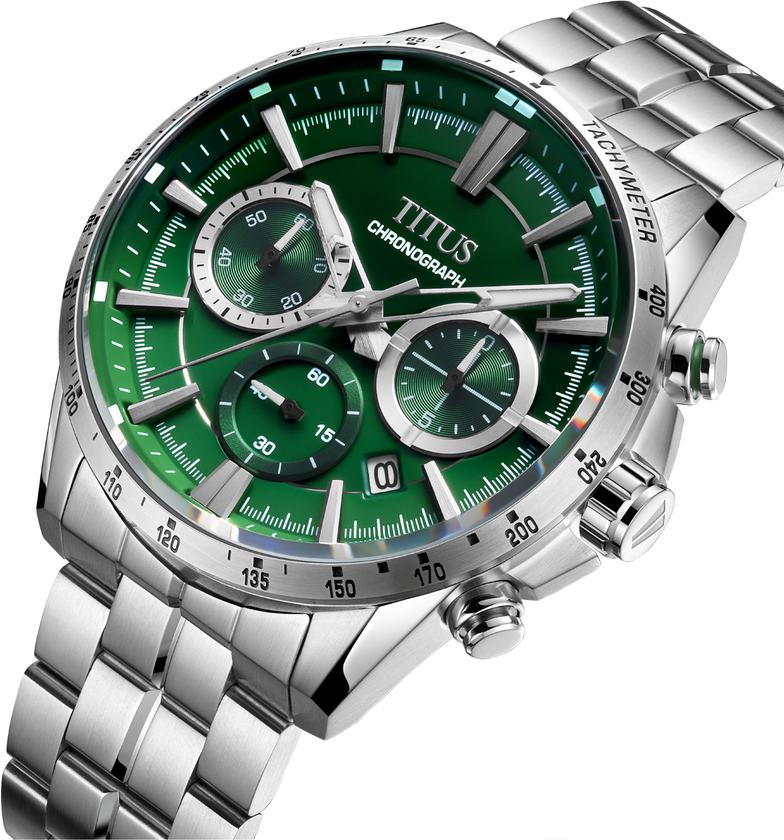 Saber Chronograph Quartz Stainless Steel Watch (W06-03337-012) - Image 2