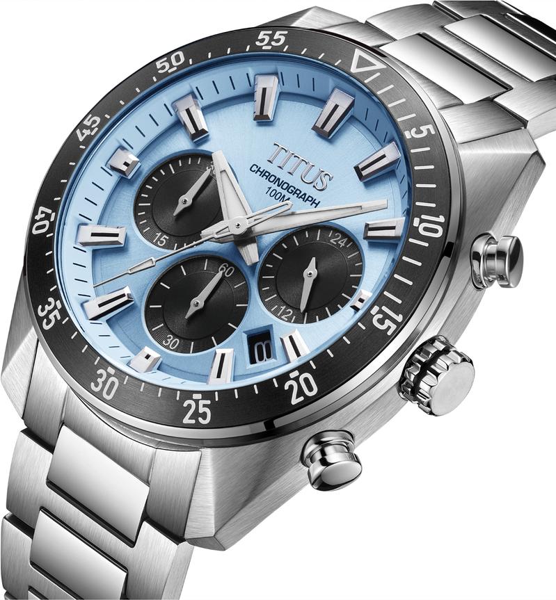 Modernist Chronograph Quartz Stainless Steel Watch (W06-03338-003) - Image 2