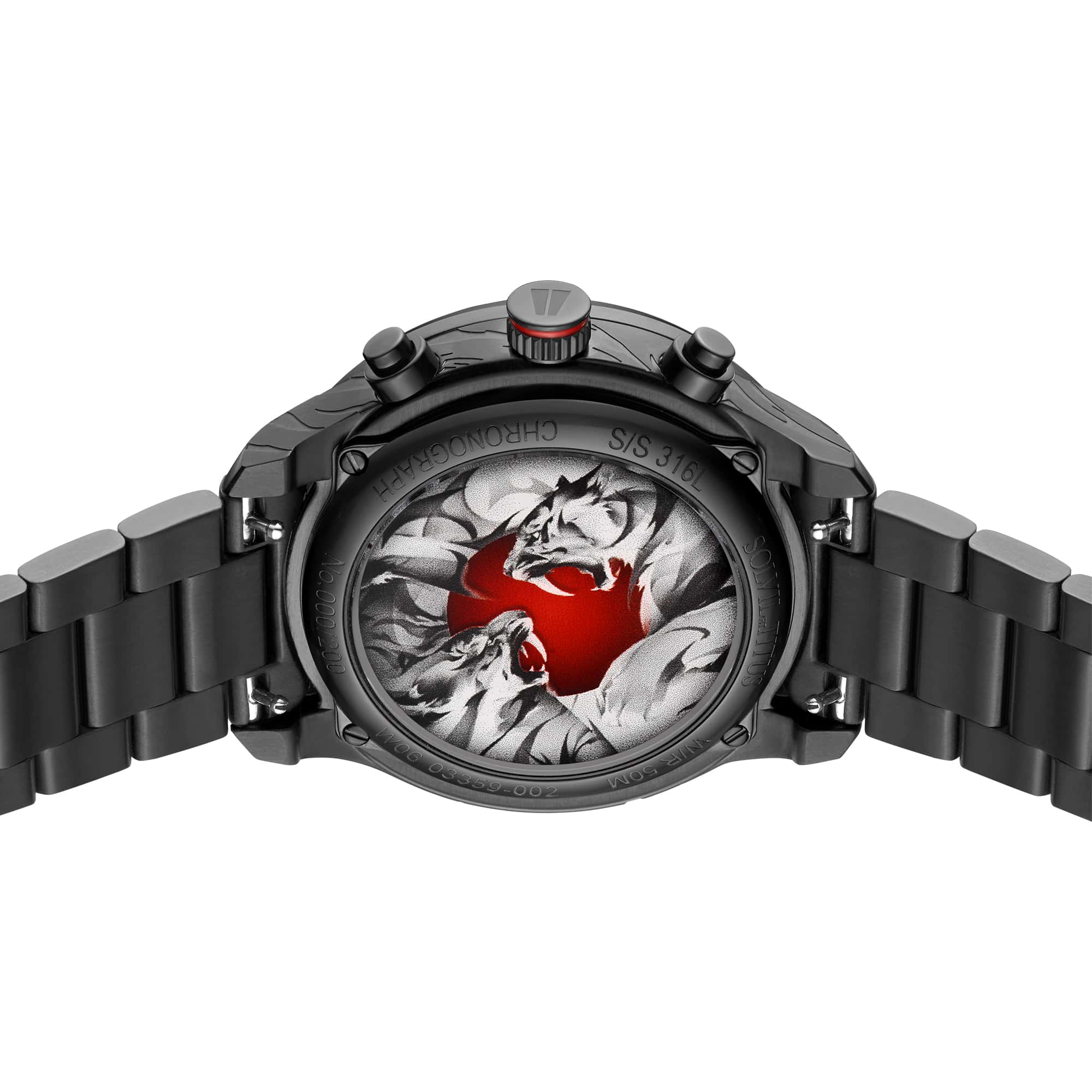Saber Chronograph Quartz Stainless Steel / Leather Watch W06-03359-002 - Image 7