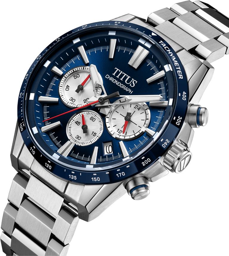 Saber Chronograph Quartz Stainless Steel Watch W06-03401-003 - Image 2